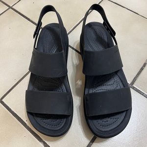 Crocs Brooklyn Wedge Sandals Black sz 7